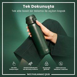 Ion8 - Paslanmaz Çelik İnce Suluk - Koyu Yeşil - 600 Ml - Sızdırmaz