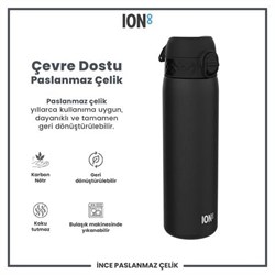 Ion8 - Paslanmaz Çelik İnce Suluk - Siyah - 600 Ml - Sızdırmaz
