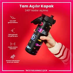 Ion8 - Paslanmaz Çelik İnce Suluk - Uzay Gemileri - 600 Ml - Sızdırmaz