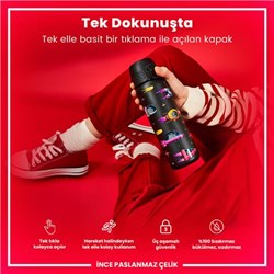 Ion8 - Paslanmaz Çelik İnce Suluk - Uzay Gemileri - 600 Ml - Sızdırmaz