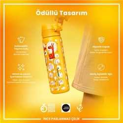 Ion8 - Paslanmaz Çelik İnce Suluk - Zürafalar - 600 Ml - Sızdırmaz