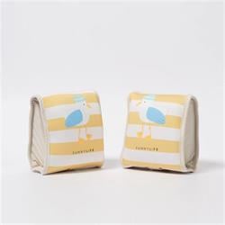 Kids Neoprene Arm Bands Sid the Seagull Mustard Stripe