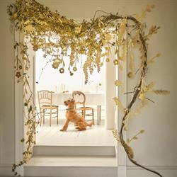 Meri Meri - Altın Çiçekli Arkaplan