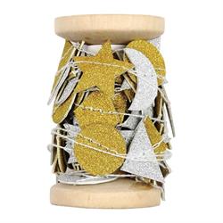 Meri Meri - Amakaralı Asılan Süs - Altın & Gümüş