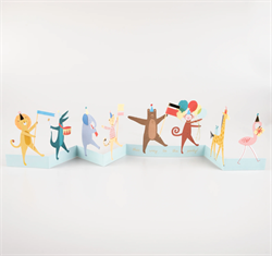 Meri Meri - Animal Parade Concertina Card - Hayvanlar Geçit Töreni Tebrik Kartı