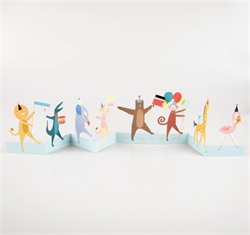 Meri Meri - Animal Parade Concertina Card - Hayvanlar Geçit Töreni Tebrik Kartı