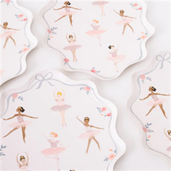 Meri Meri - Ballerina Plates - Balerin Tabaklar - 8Li