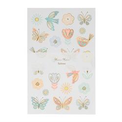 Meri Meri - Birds & Butterflies Tattoo Sheet - Kuşlar & Kelebekler Geçici Dövmeleri - 2Li