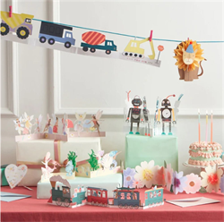 Meri Meri - Birthday Train Concertina Card - Doğum Günü Treni Tebrik Kartı