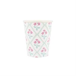 Meri Meri - Bloomsbury Çiçek Desenli Bardaklar - 8 Adet