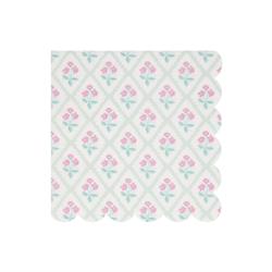 Meri Meri - Bloomsbury Çiçek Desenli Peçeteler - L - 16 Adet