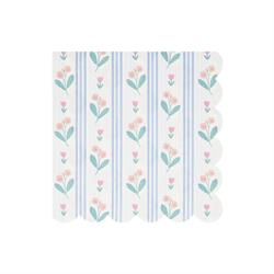 Meri Meri - Bloomsbury Çiçek Desenli Peçeteler - L - 16 Adet