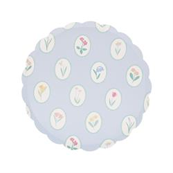 Meri Meri - Bloomsbury Çiçek Desenli Tabaklar - M - 8 Adet