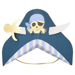 Meri Meri - Blue Pirate Party Hats - Korsan Parti Şapkaları - 8Li