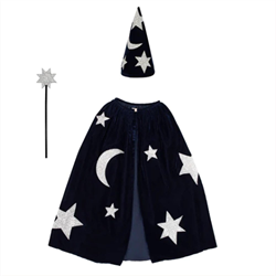 Meri Meri - Blue Velvet Wizard Costume - Mavi Büyücü Kostümü