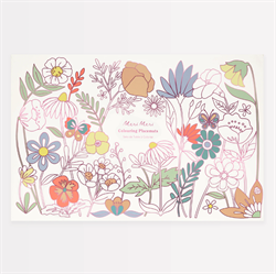 Meri Meri - Butterflies & Flowers Colouring Placemats - Kelebekler & Çiçekler Boyama Amerikan Servisleri (X8)