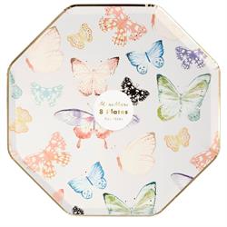 Meri Meri - Butterfly Plates - Kelebek Tabak - 8Li
