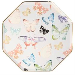 Meri Meri - Butterfly Plates - Kelebek Tabak - 8Li