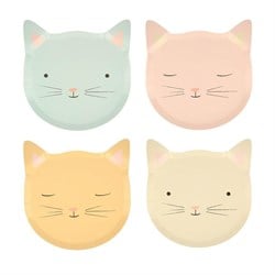 Meri Meri - Cat Plates - Kedi Tabaklar - 8Li