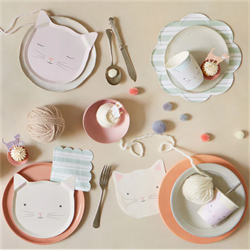 Meri Meri - Cat Plates - Kedi Tabaklar - 8Li
