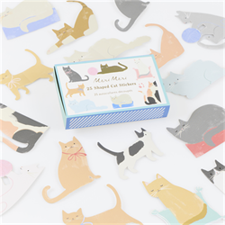 Meri Meri - Cat Shaped Stickers - Kedi Şekilli Çıkartmalar - 25 Çıkartma