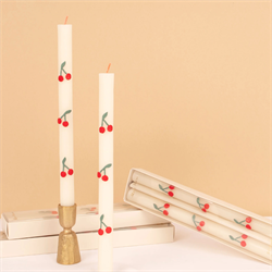 Meri Meri - Cherry Table Candles - Kiraz Desenli Şamdan Mumu - 2 Adet