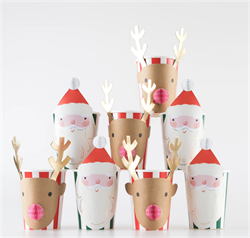 Meri Meri - Christmas Honeycomb Cups - Yeni Yıl Bardak (8Li)