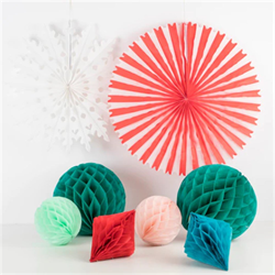 Meri Meri - Christmas Honeycomb Decoration Kit - Yeni Yıl Petekli Dekor Kiti