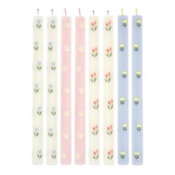 Meri Meri - Çiçekli Sofra Mumları - 8 Adet