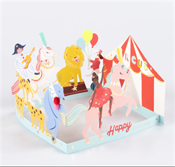 Meri Meri - Circus Concertina Card - Sirk Tebrik Kartı