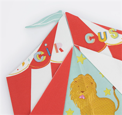 Meri Meri - Circus Shaped Big Top Napkins - Şekilli Sirk Peçete (16Lı)