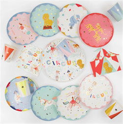 Meri Meri - Circus Side Plates - Sirk Tabaklar (M) (X8)