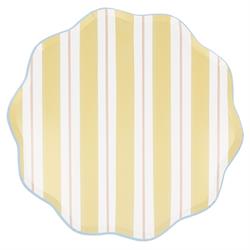 Meri Meri - Çizgili Tabaklar - L - 8 Adet