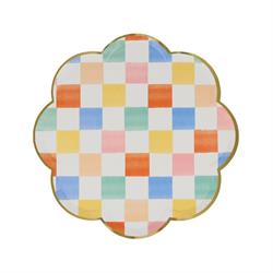 Meri Meri - Colourful Pattern Side Plates - Renkli Desenler Tabaklar - 8Li