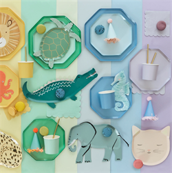 Meri Meri - Cornflower Blue Cups - Peygamber Çiçeği Mavisi Bardaklar (X8)