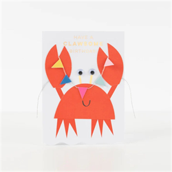Meri Meri - Crab With Bunting Card - Yengeç Tebrik Kartı