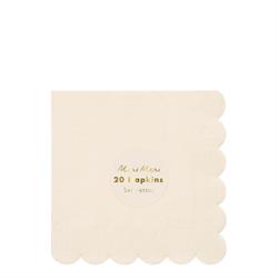 Meri Meri - Cream Napkins - Krem Peçete- L - 20Li