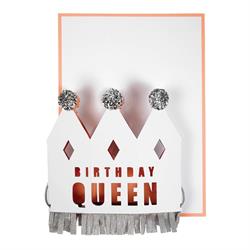 Meri Meri - Crowned Birthday Queen Card - Doğum Günü Kraliçesi Tebrik Kartı