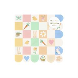 Meri Meri - Damalı Tavşanlı Peçeteler (16Lı)