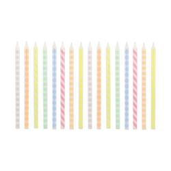 Meri Meri - Desenli Pastel Mumlar - 16 Adet