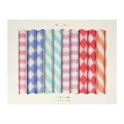 Meri Meri - Desenli Şamdan Mumları - 12 Adet