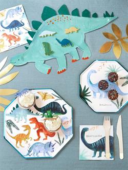 Meri Meri - Dinosaur Plates - Dinozor Tabak - 8Li
