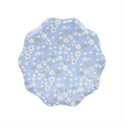 Meri Meri - Ditsy Floral Plates - Çiçekli Tabaklar - M - 12Li