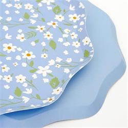 Meri Meri - Ditsy Floral Plates - Çiçekli Tabaklar - M - 12Li