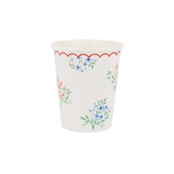 Meri Meri - Ditsy Posy Çiçekli Bardaklar - 8 Adet