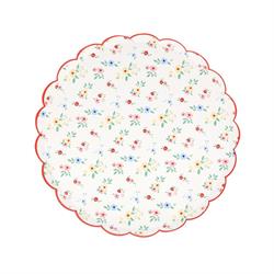 Meri Meri - Ditsy Posy Çiçekli Tabaklar - M - 8 Adet