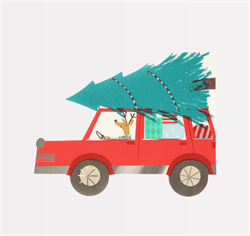 Meri Meri - Driving Reindeer Napkins - Yeni Yıl Peçete (16Lı)