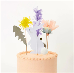 Meri Meri - Easter Cake Toppers - Çiçekli Tavşan Pasta Süsleri
