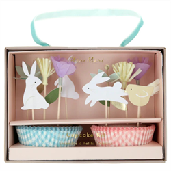 Meri Meri - Easter Cupcake Kit - Çiçekli Tavşan Cupcake Seti - 24Lü