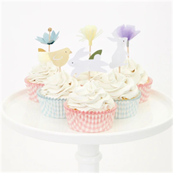 Meri Meri - Easter Cupcake Kit - Çiçekli Tavşan Cupcake Seti - 24Lü